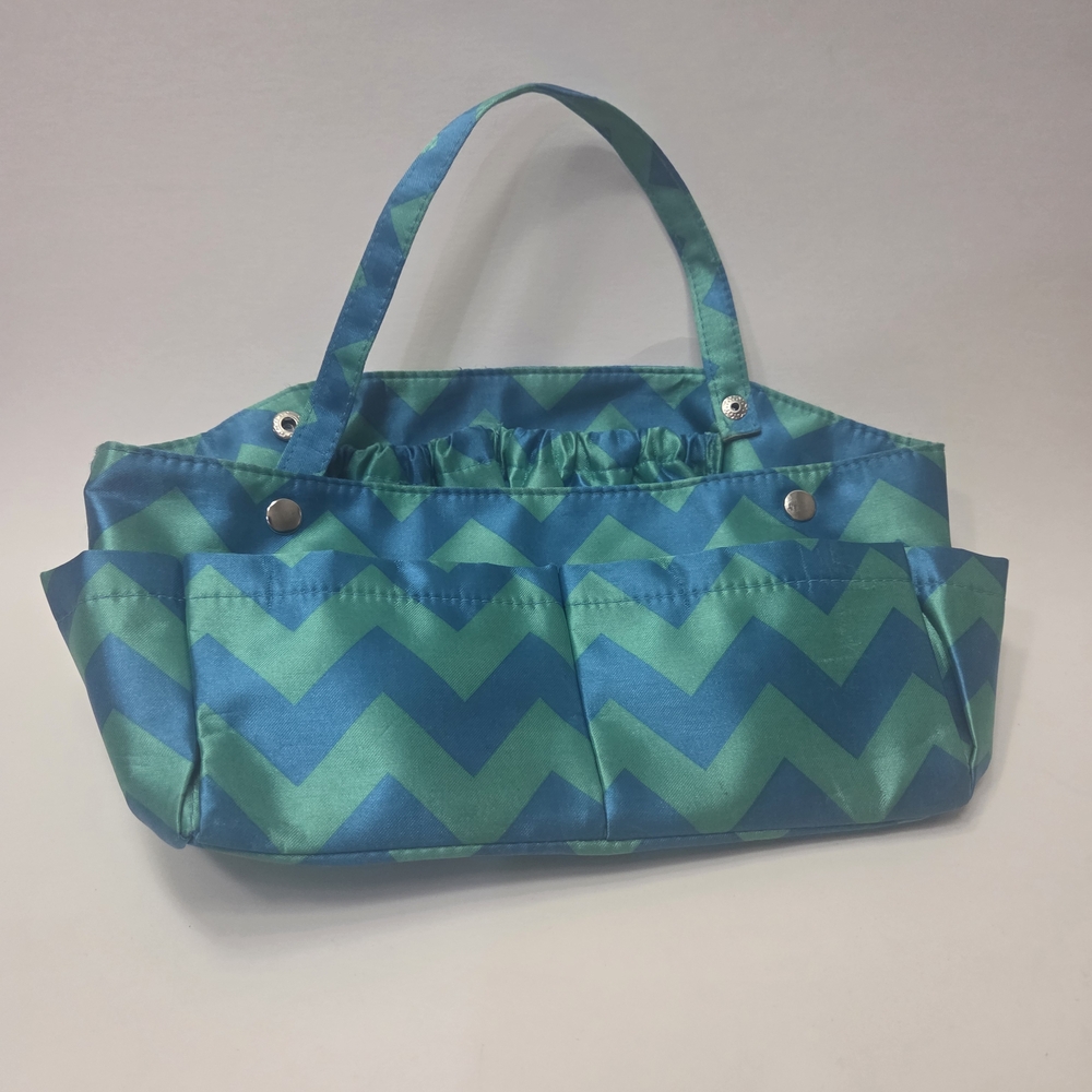 Vibrant Chevron Tote Bag in Blue and Green